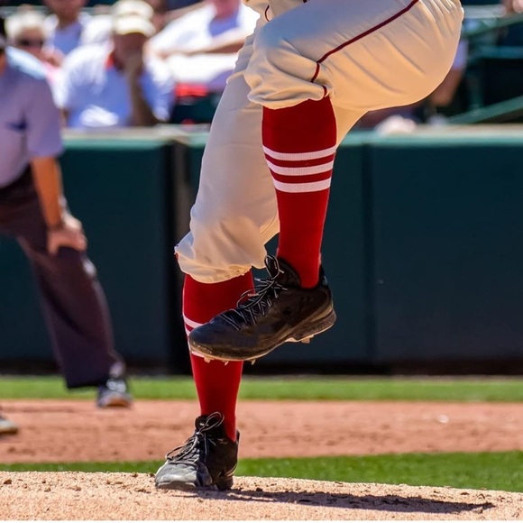 TCK • Unisex Elite Performance Navy & Red Baseball Softball Stripe Dugout Socks - Picture 2 of 7